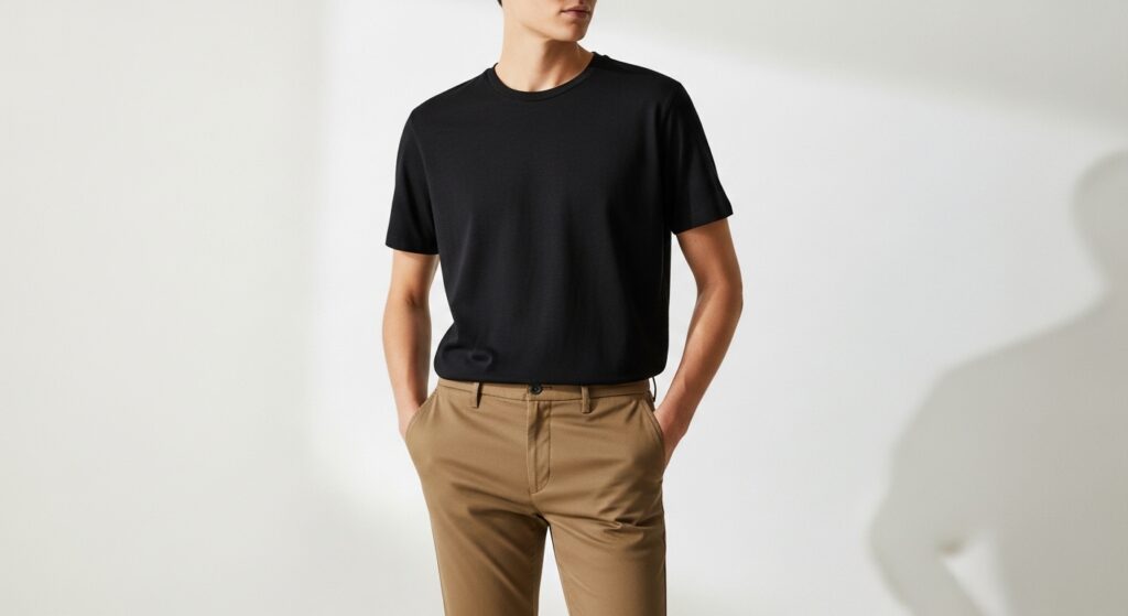 Black T-Shirt with Chinos