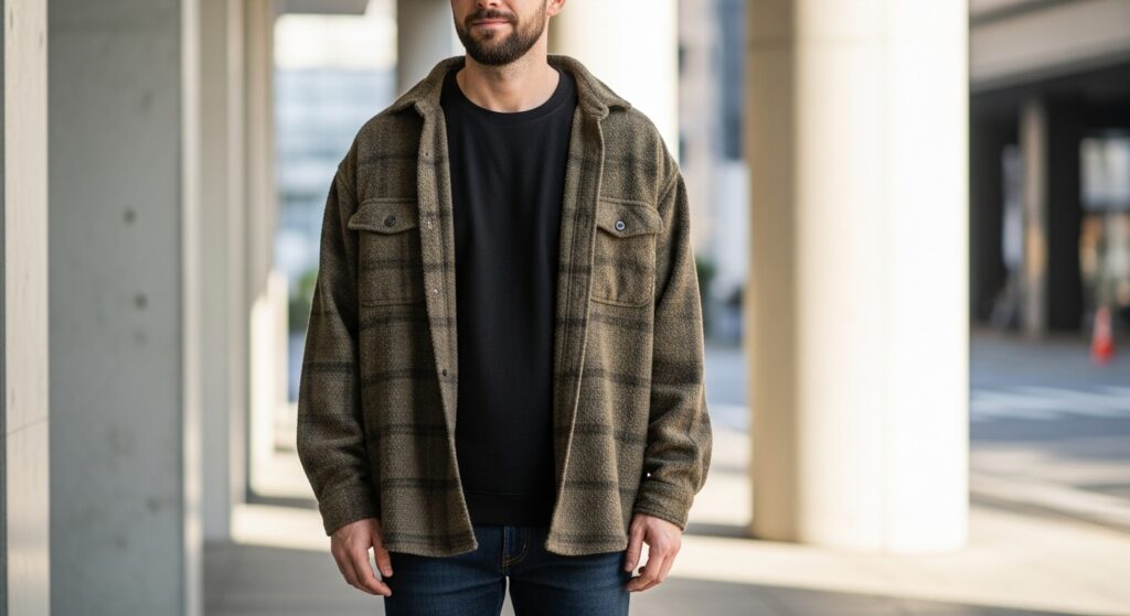 Black T-Shirt  Overshirt