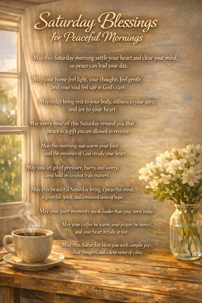 Saturday blessings for peaceful mornings