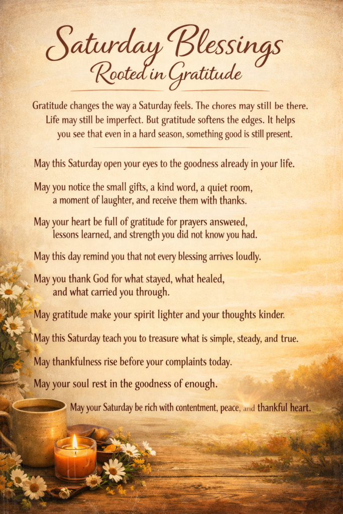 Saturday blessings rooted in gratitude