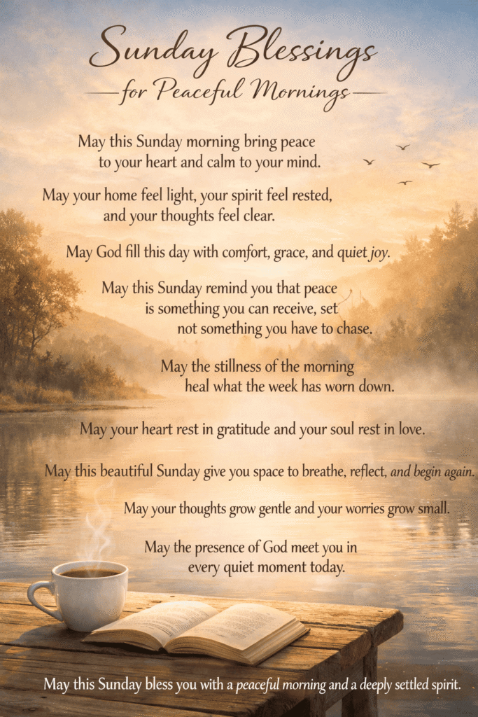 Sunday blessings for peaceful mornings
